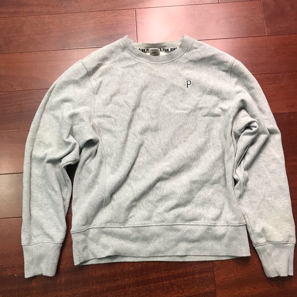 PINK Victoria's Secret Sweaters - Love pink grey crew neck sweater